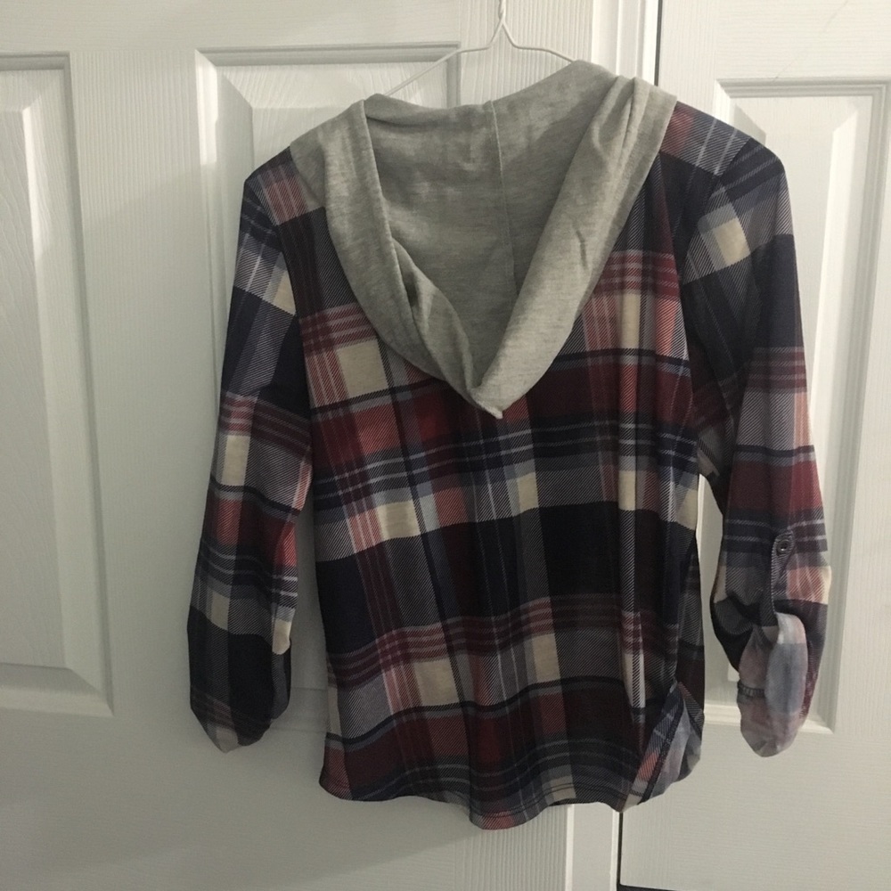 Junior 3/4 Sleeve plaid Shirt - Picture 2 of 3
